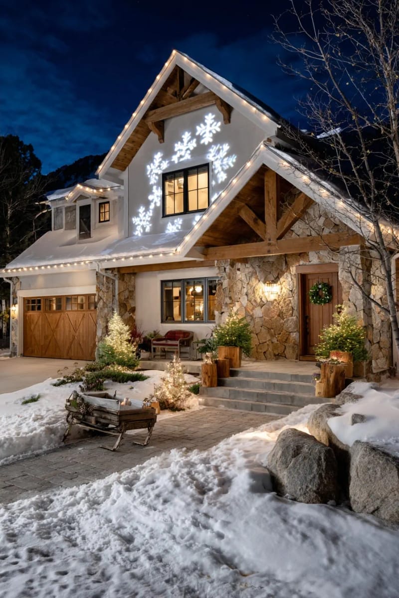 use projection only on a blank wall, never the whole house 1