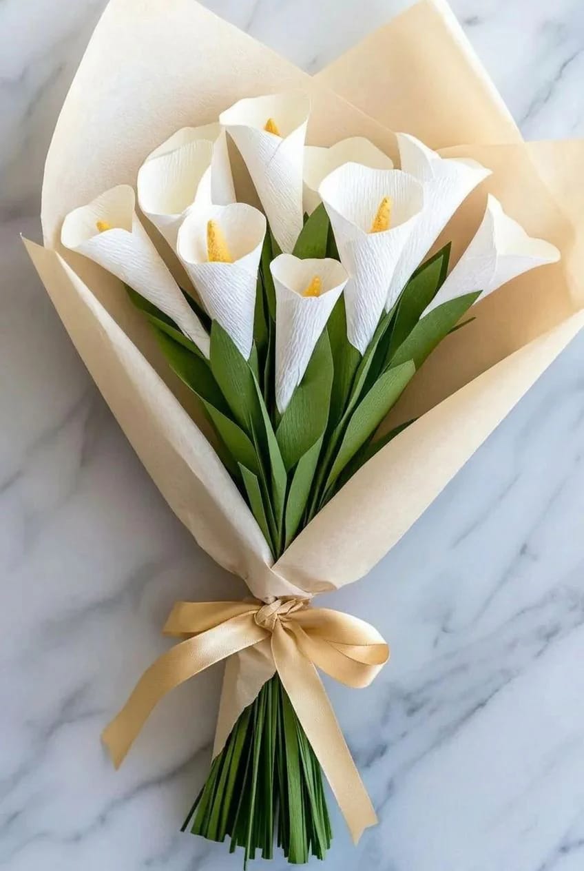 How to Make White Paper Calla Lilies That Hold Their Shape 11 where to put them 1