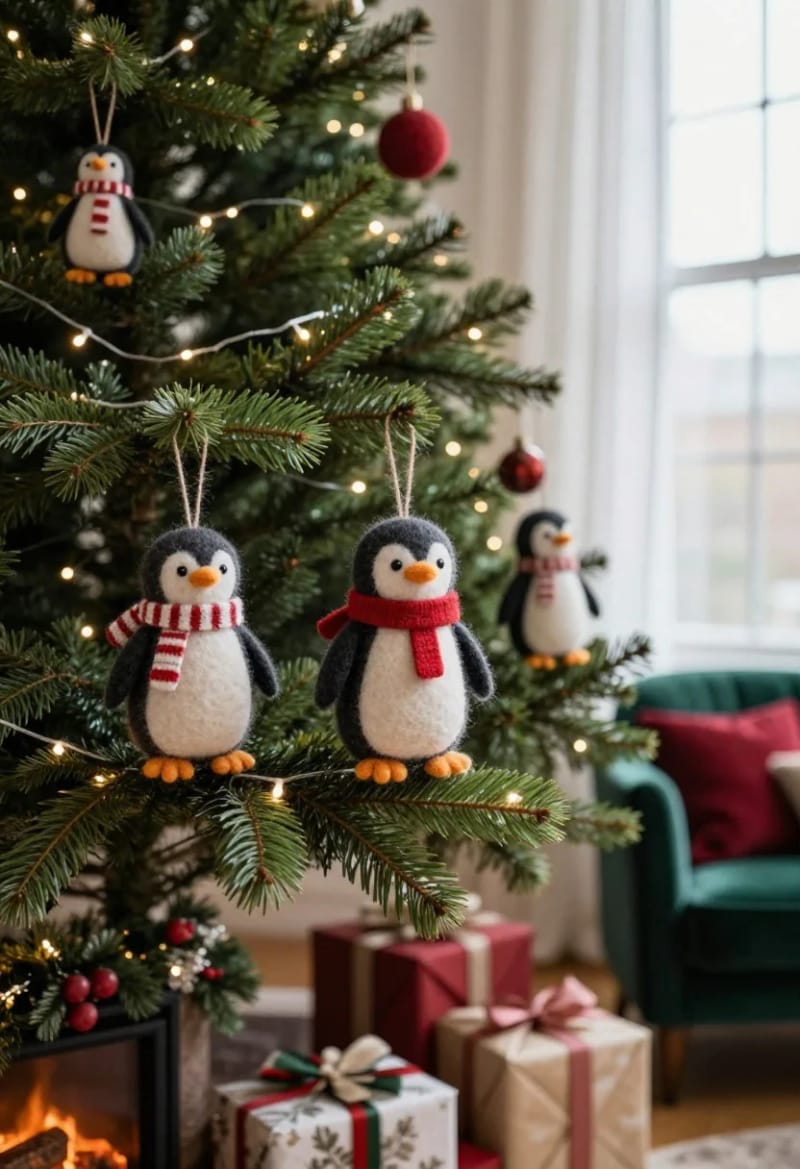 wool felt penguin ornaments carry the whole tree 1