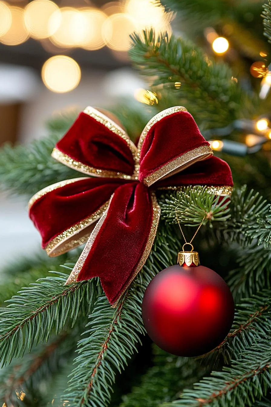 working the ribbon into the tree 1
