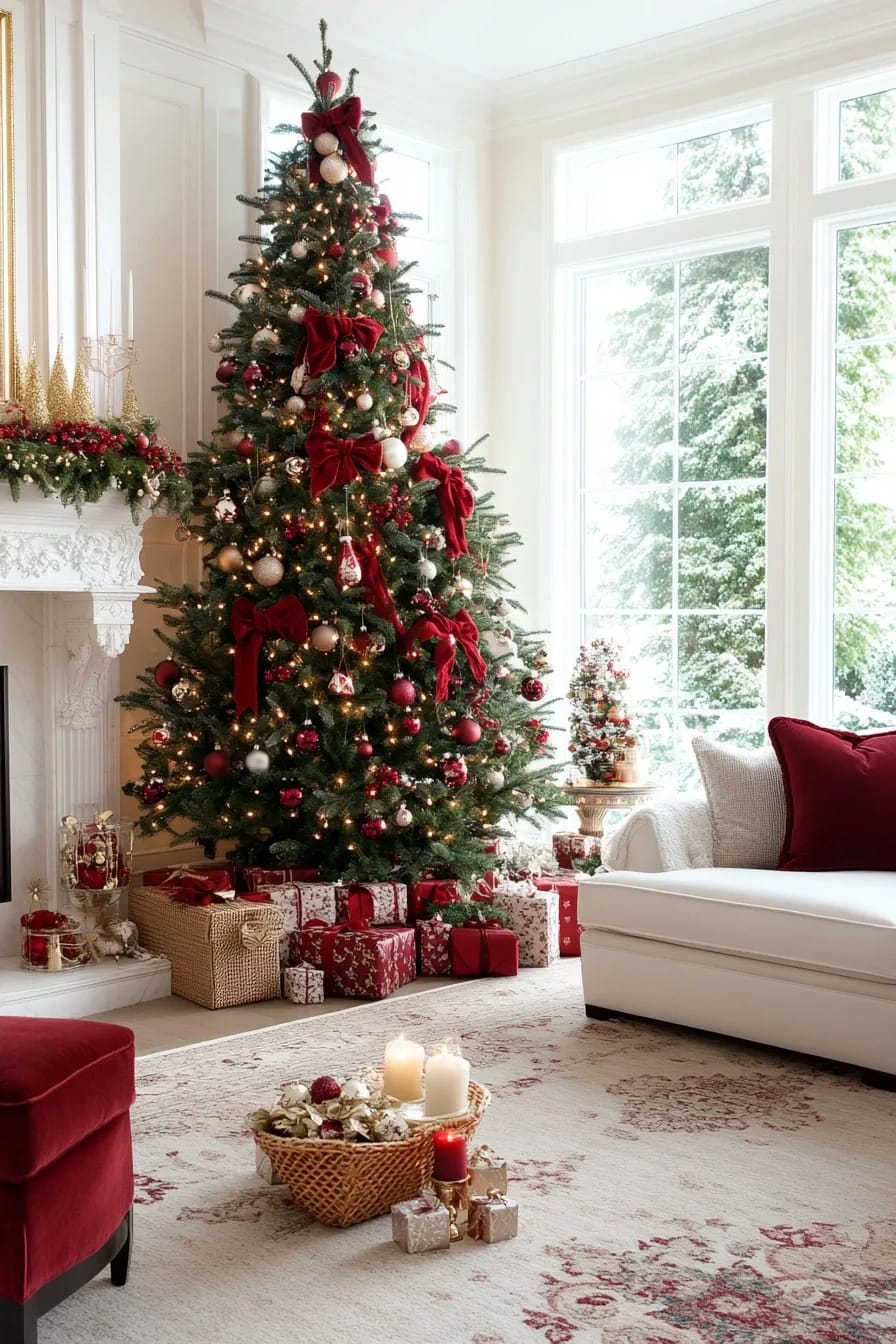 working the ribbon into the tree 1