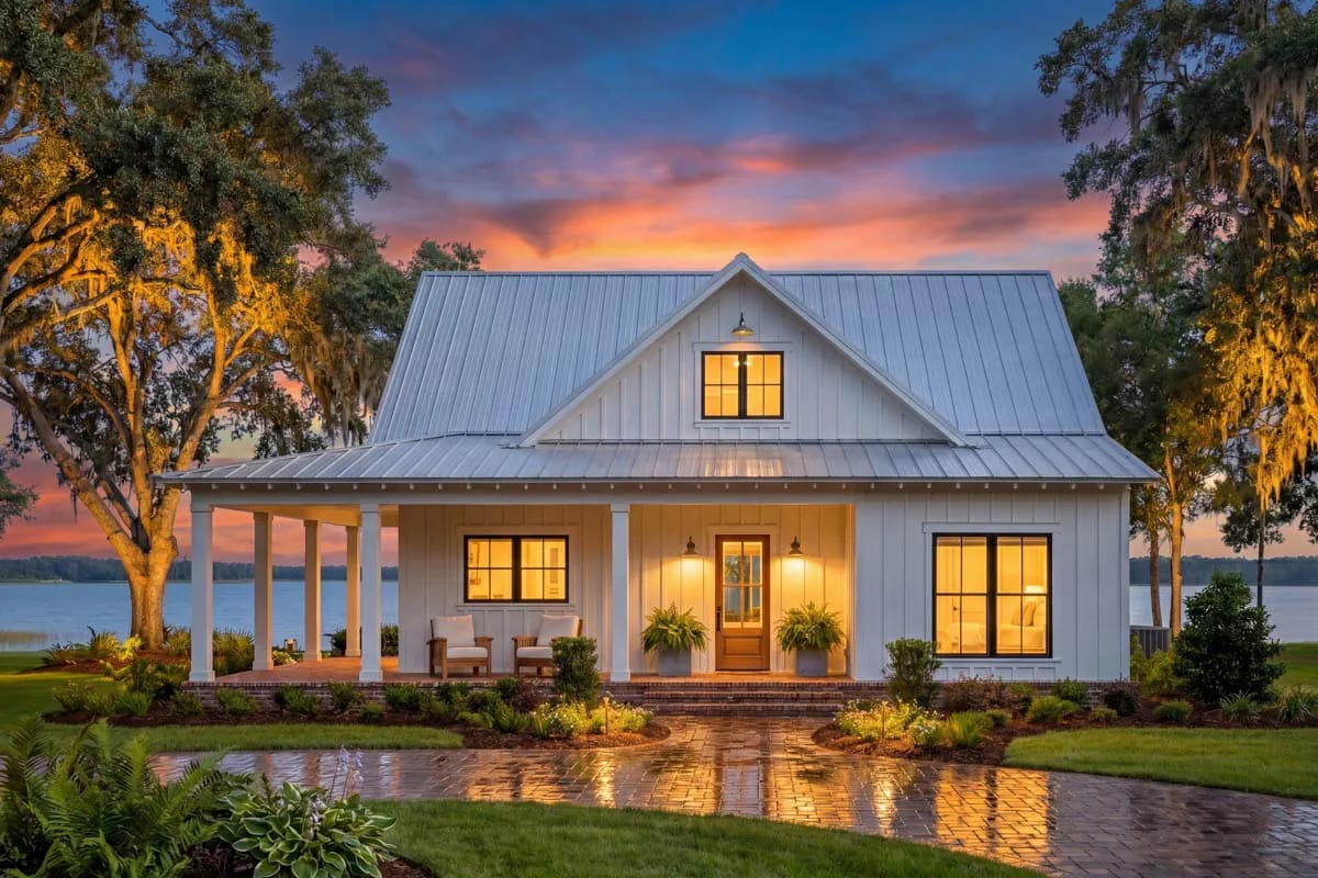 wraparound porch, eight feet deep, front and one flank 1