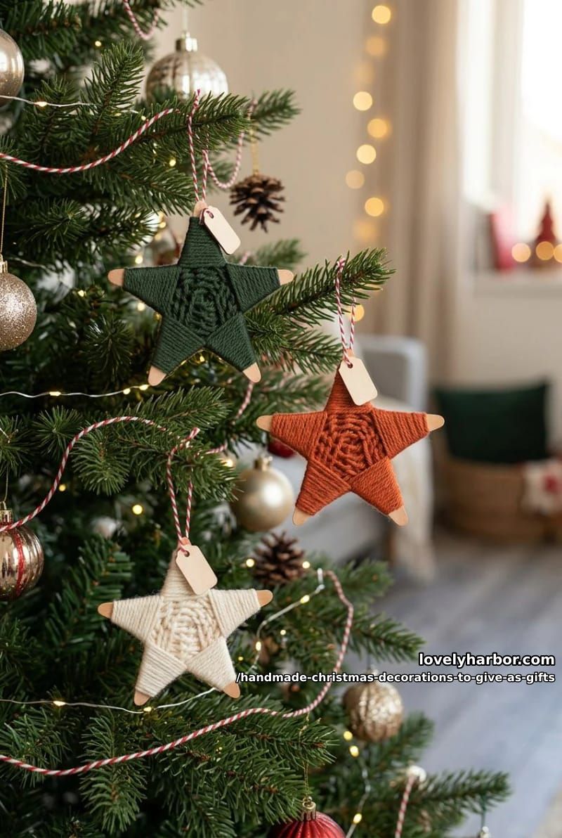 yarn-wrapped star ornaments 1