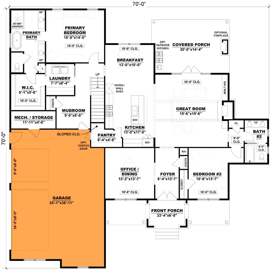 4-Bedroom Two-Story Country Cottage House Plan with Laundry Access from the Master Closet (2,880 Sq. Ft. Floor Plan) 4 2 story country cottage house plan with laundry access from closet 1