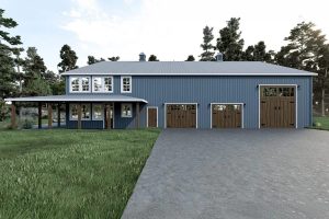 3 bed barndominium house plan with oversized garag 11