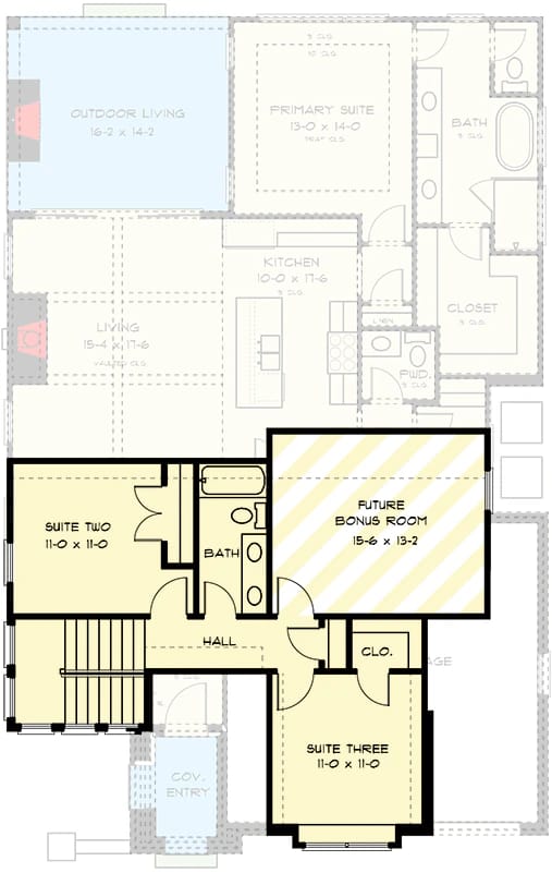 3 bedroom modern european tudor house plan 1
