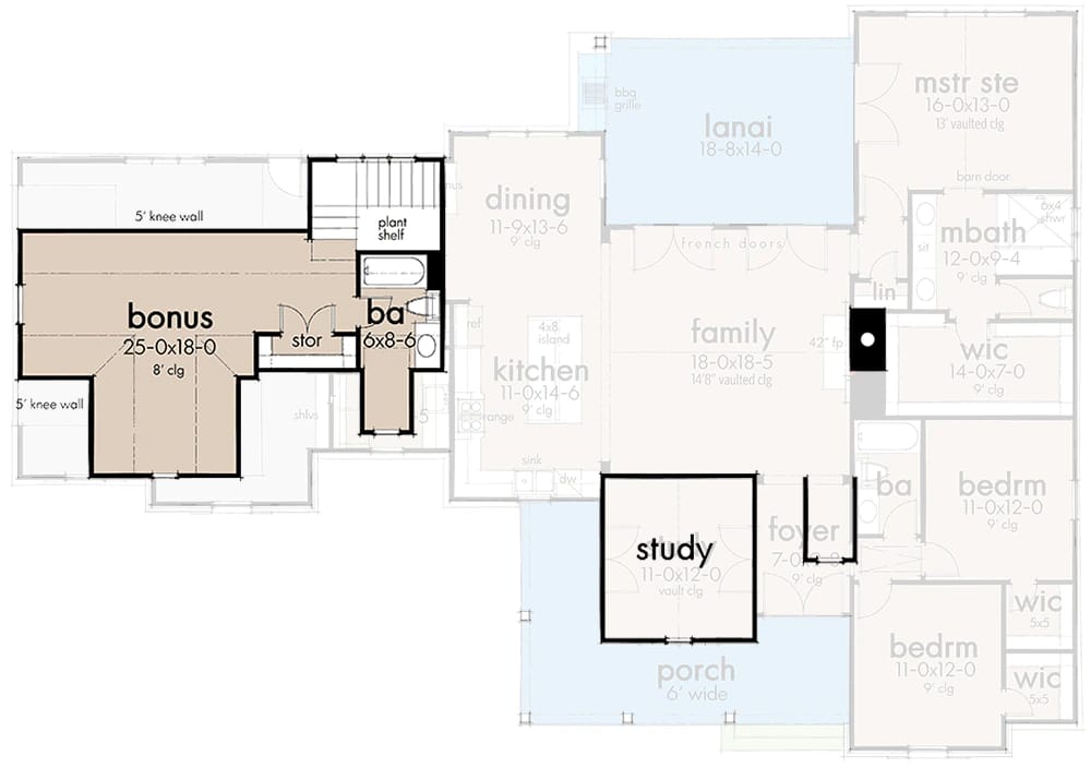 3-Bedroom New American Farmhouse House Plan with an L-Shaped Front Porch (1,988 Sq. Ft. Floor Plan) 3 3 bedroom new american farmhouse plan with front porch 1