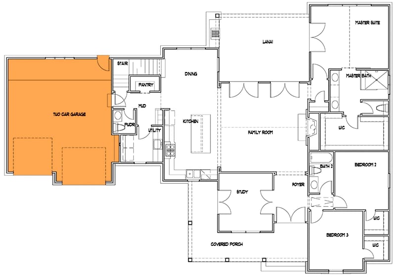 3-Bedroom New American Farmhouse House Plan with an L-Shaped Front Porch (1,988 Sq. Ft. Floor Plan) 7 3 bedroom new american farmhouse plan with front porch 1