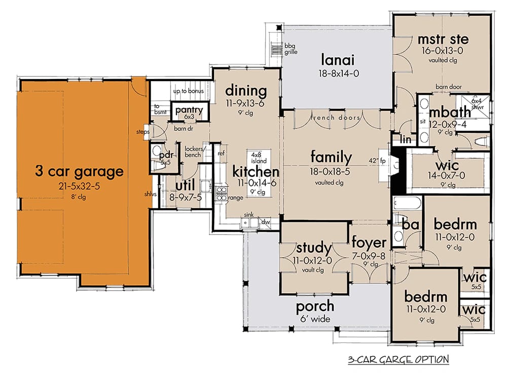 3-Bedroom New American Farmhouse House Plan with an L-Shaped Front Porch (1,988 Sq. Ft. Floor Plan) 8 3 bedroom new american farmhouse plan with front porch 1