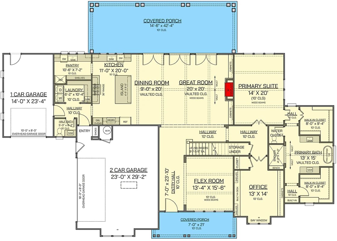 4 bedroom transitional farmhouse house plan 1