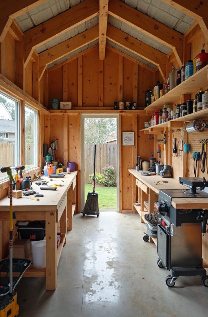 Workshop Studio Ideas for People Who Actually Make Things 6 a backyard shed makes a better workshop studio than the spare bedroom 1