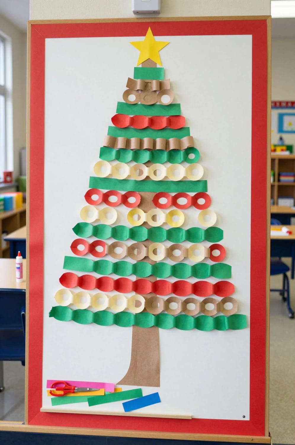 a paper chain christmas tree the class builds one link at a time 1