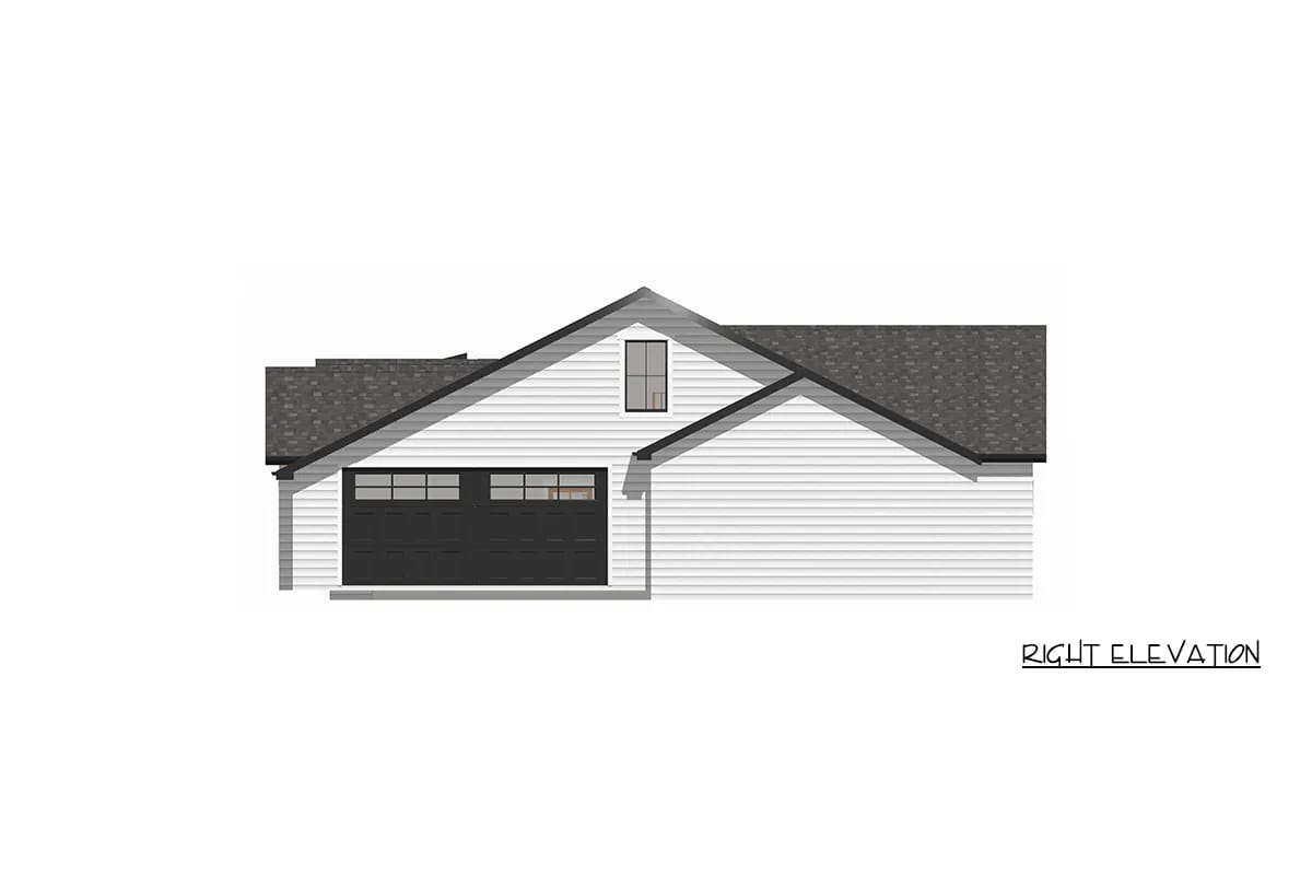 4-Bedroom Craftsman Farmhouse House Plan with a 1,012 Sq. Ft. Bonus Room (2,431 Sq. Ft. Floor Plan) 9 a side-entry two-car garage, one overhead door, and the mudroom between it and the kitchen 1