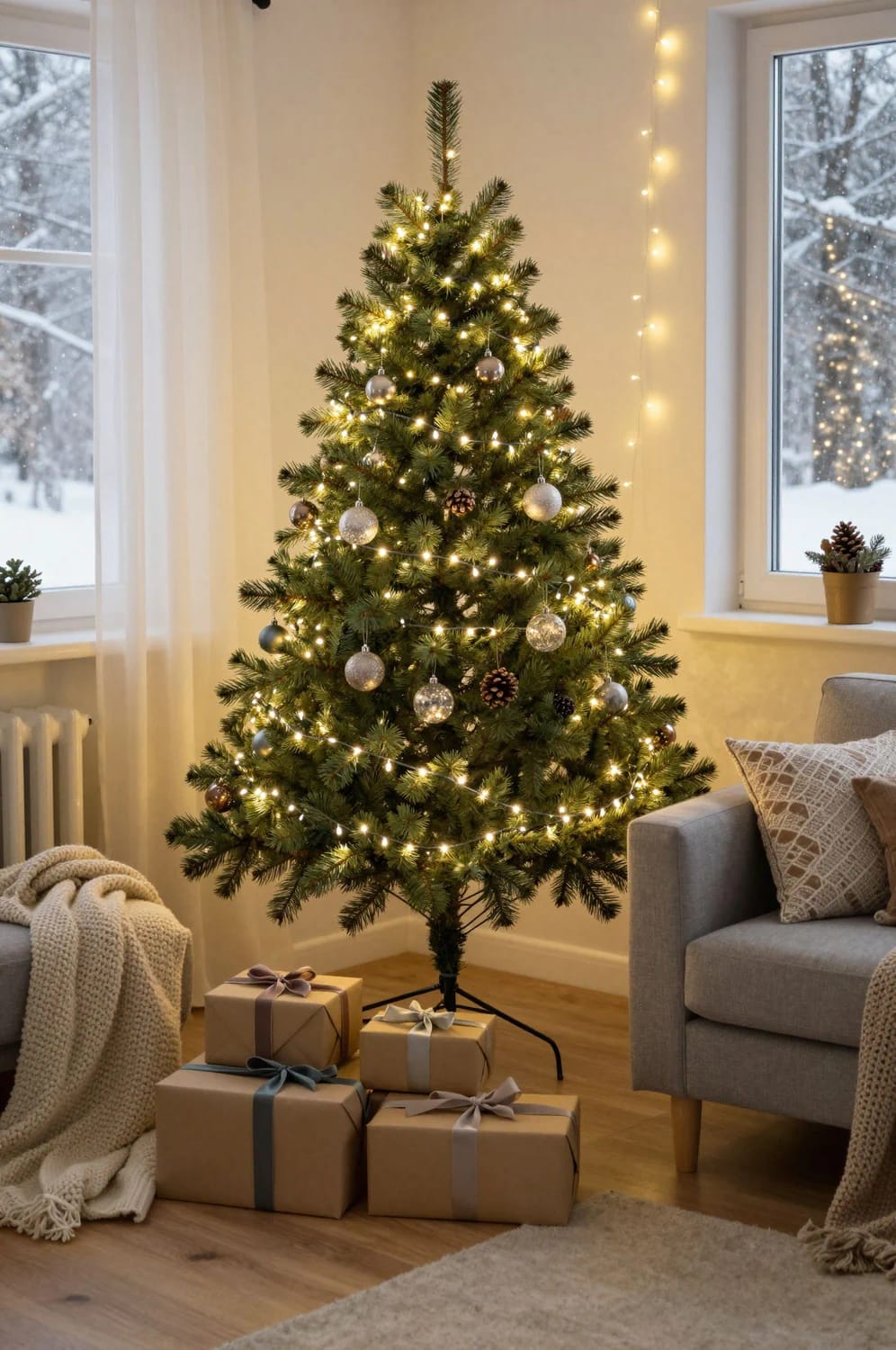 Small Apartment Christmas Tree Ideas for a Slim or Tabletop Tree That Doesn't Look Like a Compromise 10 a slim tree needs more lights per foot, not fewer 1