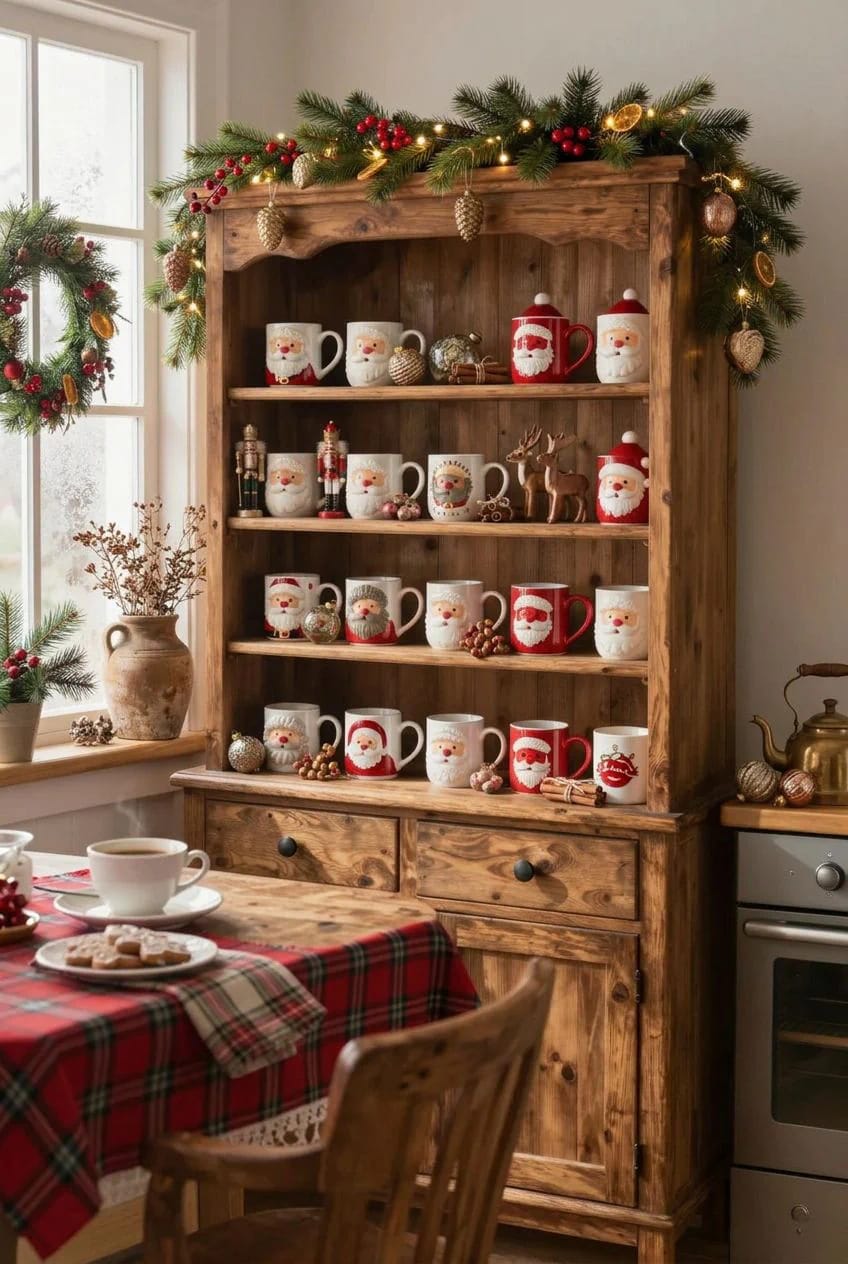 How to Display a Santa Mug Collection 10 arrange them so the faces read 1