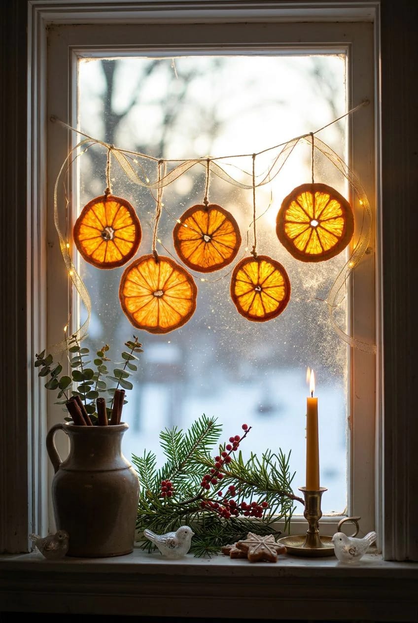 back-light a row of slices in a kitchen window 1