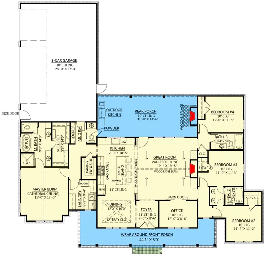 balanced 4 bed modern farmhouse plan 1