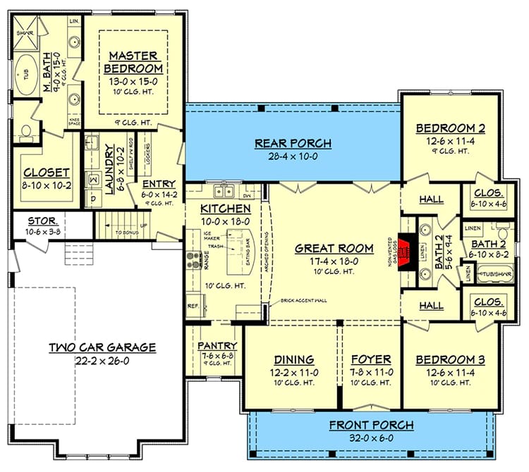 budget modern farmhouse plan with bonus room 1
