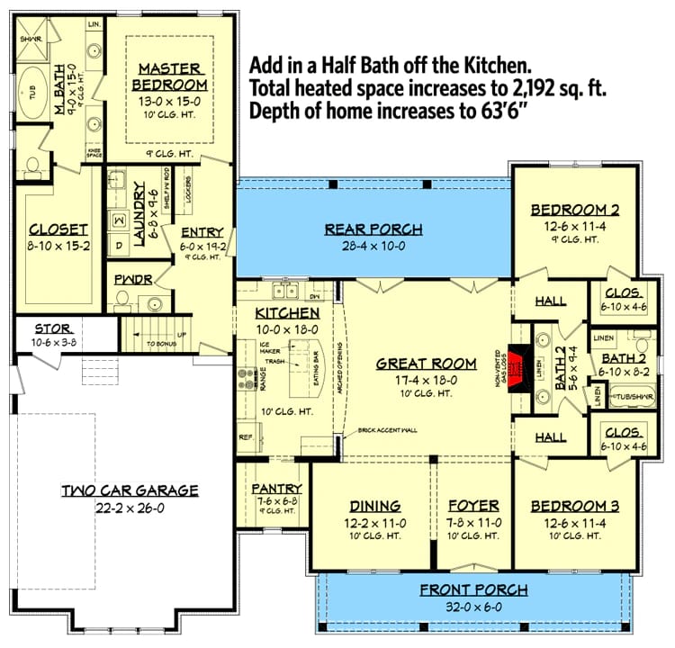 budget modern farmhouse plan with bonus room 1
