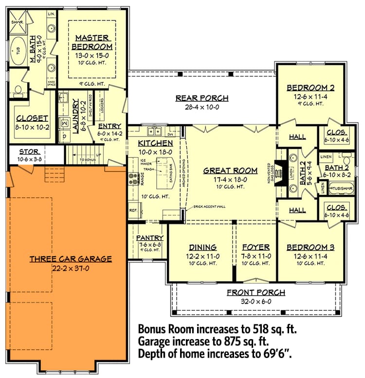 budget modern farmhouse plan with bonus room 1