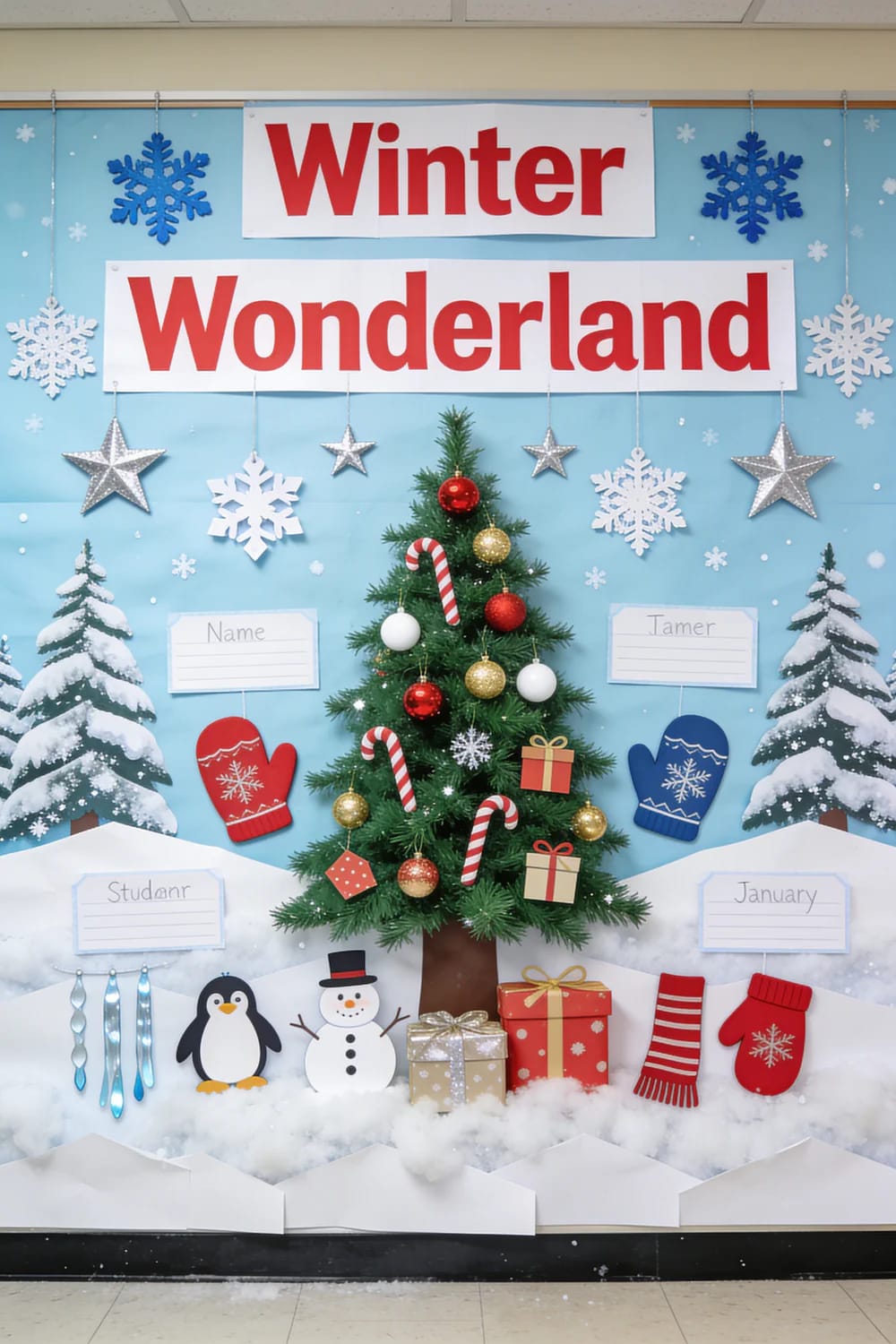 build the christmas board so it becomes a winter board on january 3 1