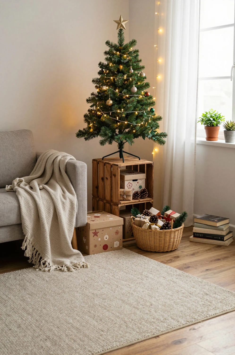 Small Apartment Christmas Tree Ideas for a Slim or Tabletop Tree That Doesn't Look Like a Compromise 28 buy the tree for its box as much as for its corner 1