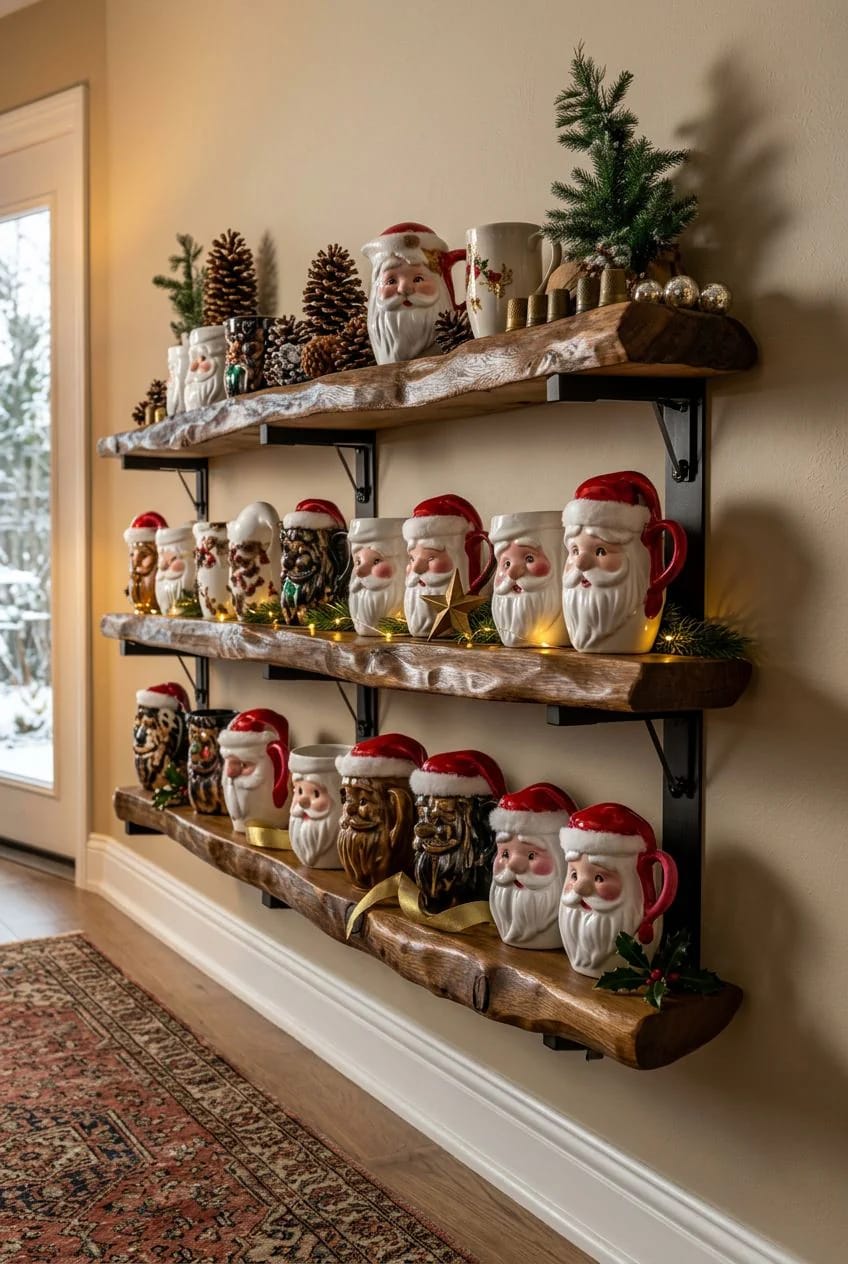 How to Display a Santa Mug Collection 6 choose the surface before you buy any hardware 1