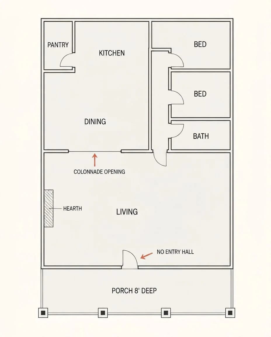 Craftsman Floor Plans Explained 2 craftsman plans have no entry hall, and everything else bends around that 1