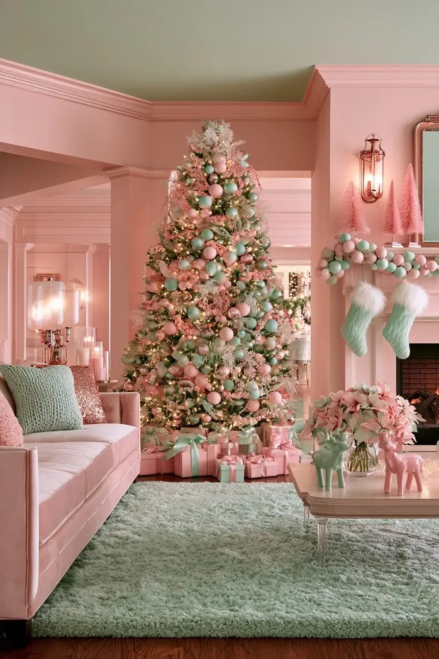 how much pink and mint a room can take 1