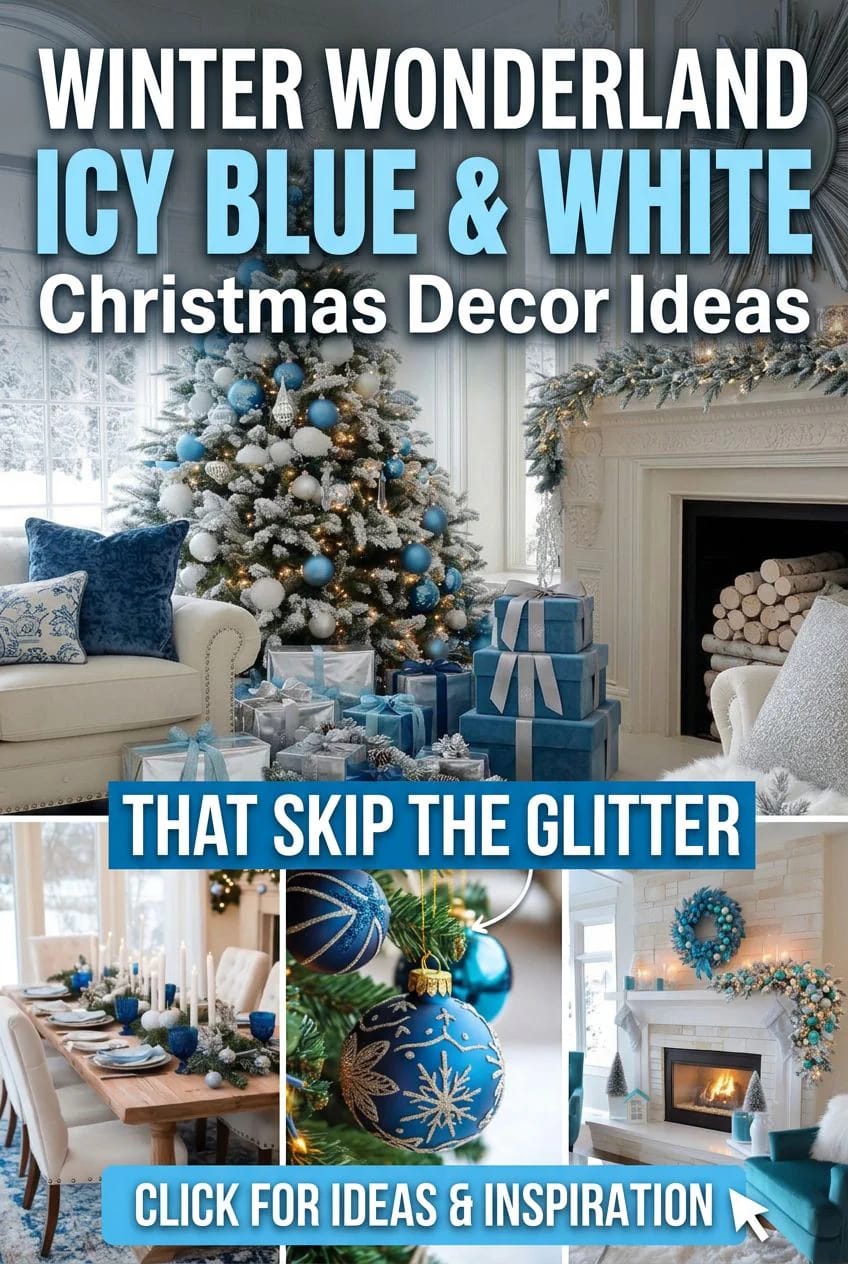 Icy Blue and White Winter Wonderland Christmas Decor Ideas That Skip the Glitter 1 icy blue and white winter wonderland christmas decor 1