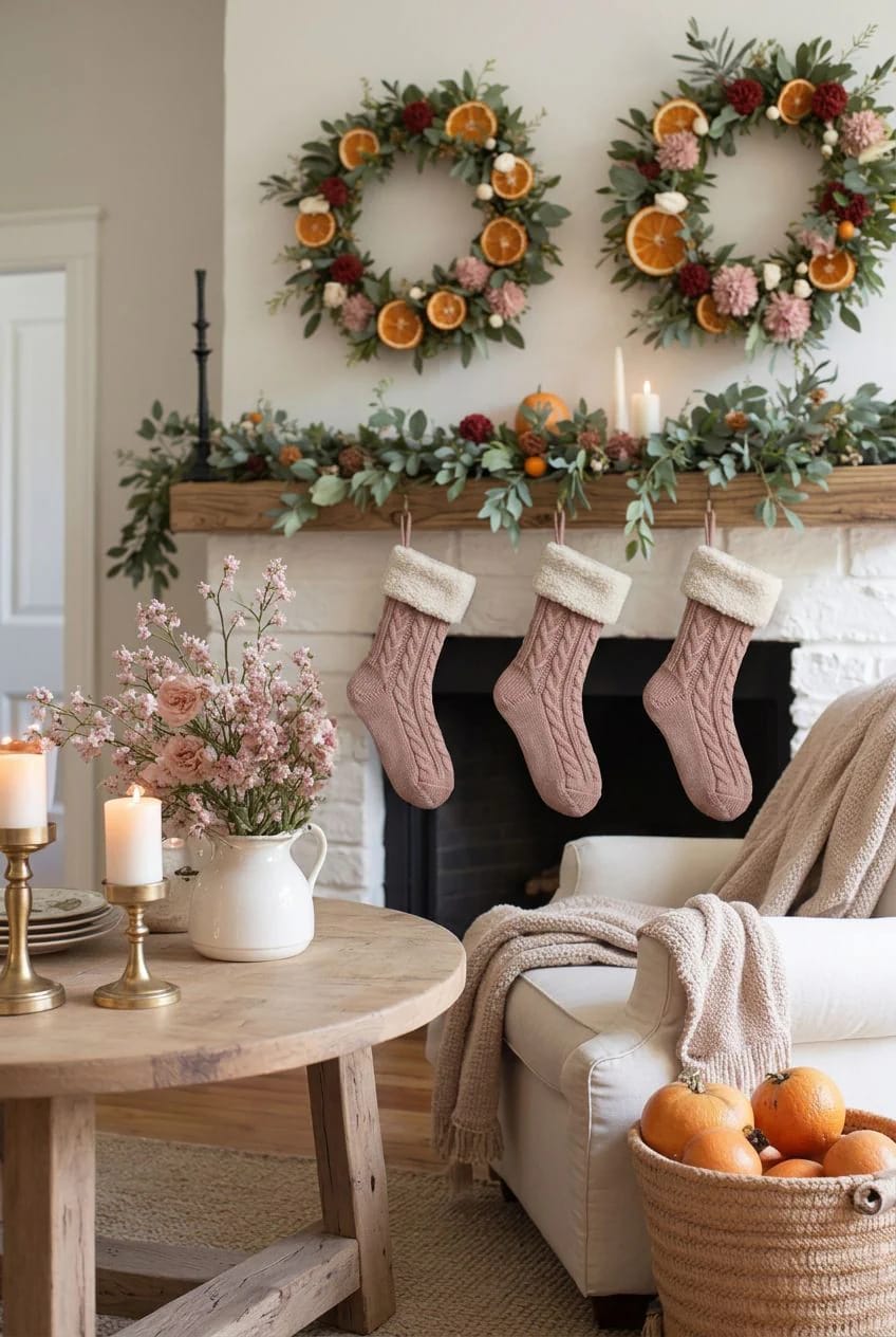 let the oranges set the palette: rust, ochre and bruised pink, no red or green 1
