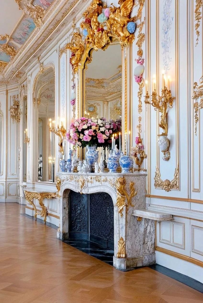 light a rococo room at candle height, not from the ceiling 1