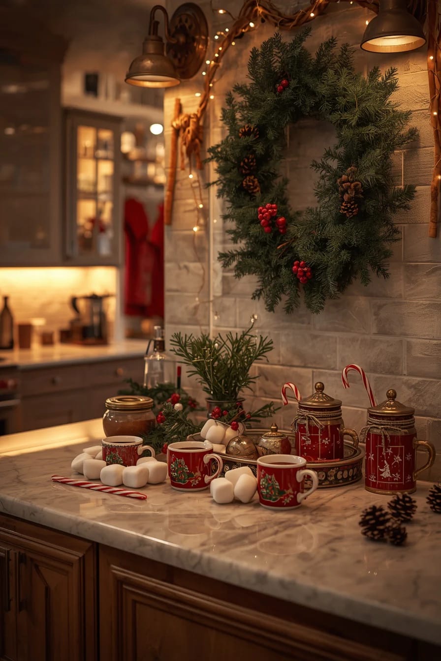 Christmas Hot Cocoa Bar Decor With Santa Mugs: 7 Setups That Stay Usable All December 10 light it at 2700k and throw out the cool white strand 1