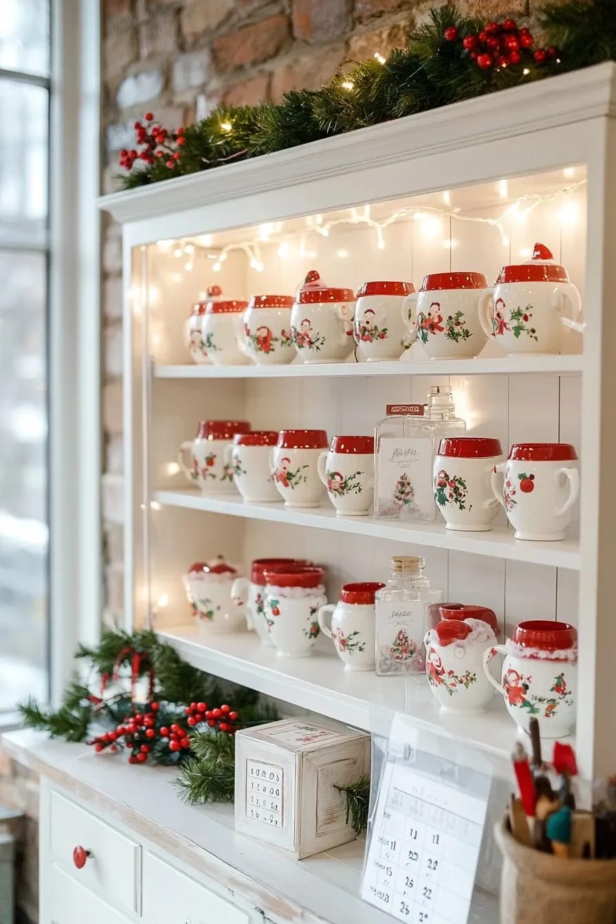 How to Display a Santa Mug Collection 11 light it, lock it down, and give it a day 1