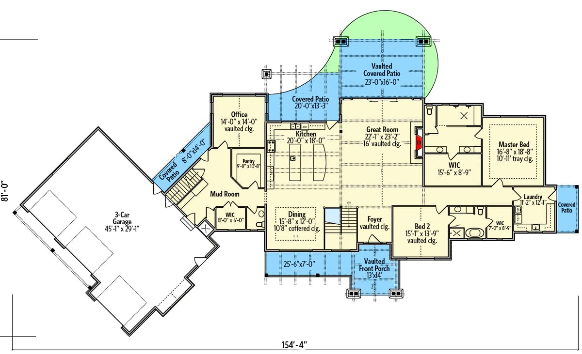 3-Bedroom Mountain Ranch House Plan with an Optional Finished Lower Level (3,623 Sq. Ft. Floor Plan) 2 luxurious mountain ranch home plan 1