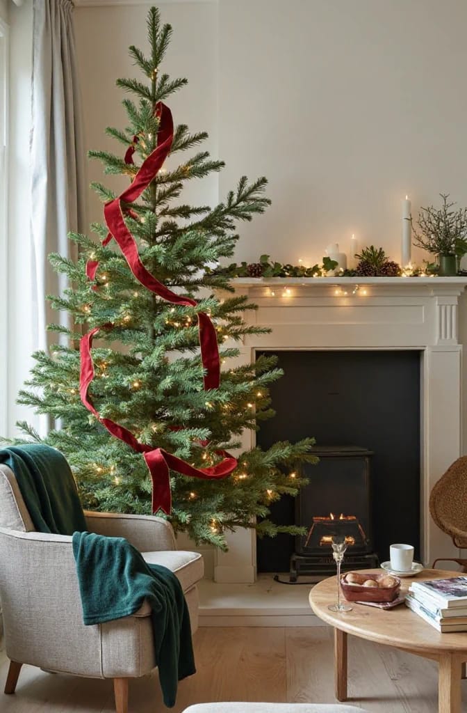 Modern Traditional Christmas Decor That Updates Red and Green 13 materials do more of the updating than color does 1