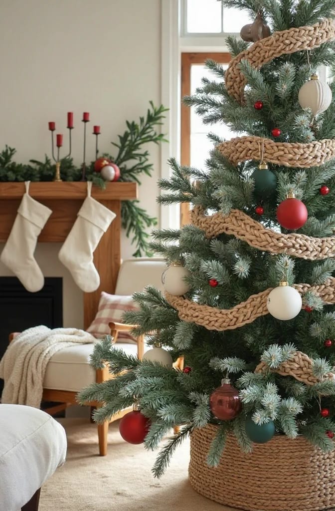Modern Traditional Christmas Decor That Updates Red and Green 18 materials do more of the updating than color does 1