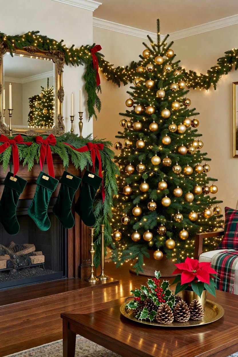 Modern Traditional Christmas Decor That Updates Red and Green 19 materials do more of the updating than color does 1