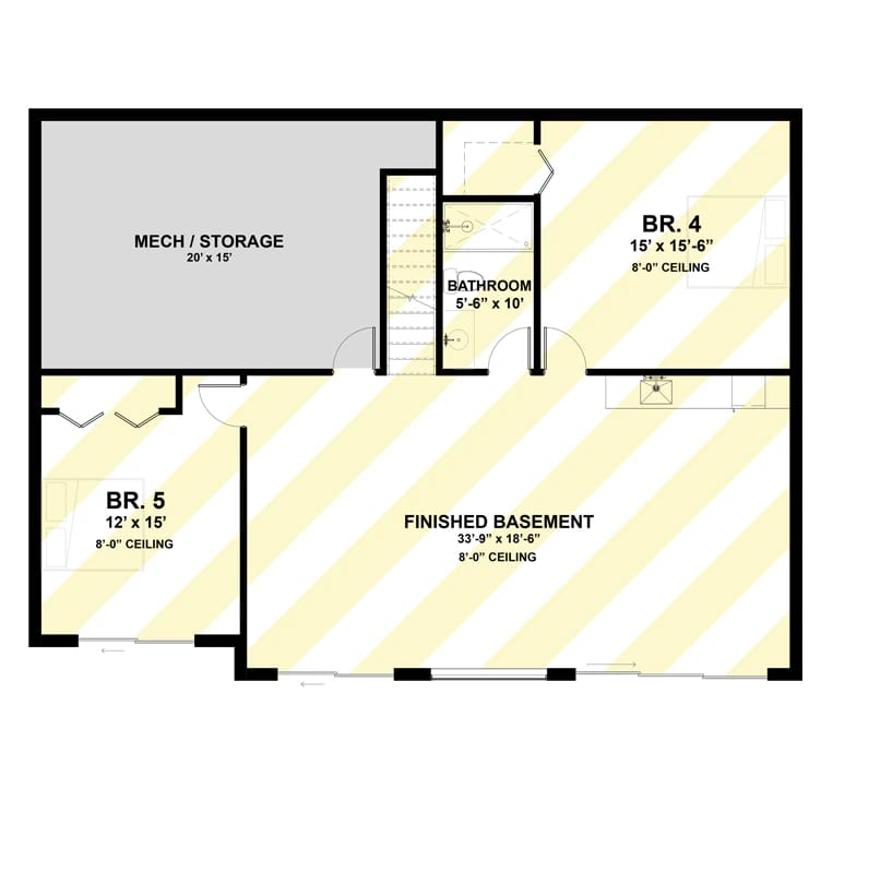 3-Bedroom Contemporary House Plan with Vaulted Ceilings and a Glass Rear Wall (1,540 Sq. Ft. Floor Plan) 3 modern 3 bed 3 bath contemporary house plan with vaulted ceilings 1
