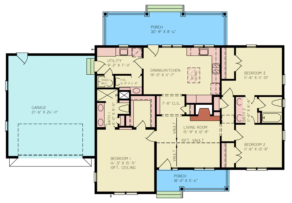 modern farmhouse house plan with 3 bedrooms 1