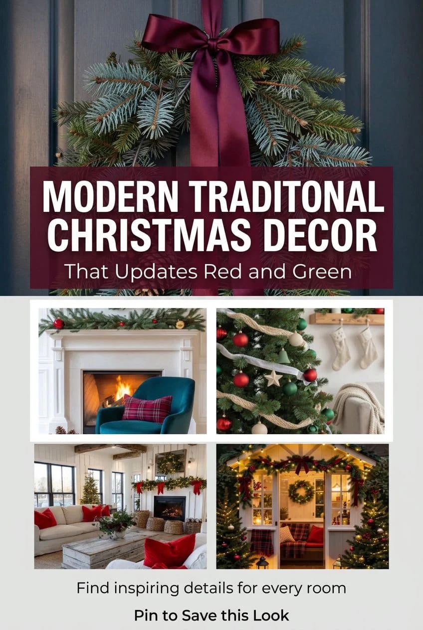 Modern Traditional Christmas Decor That Updates Red and Green 2 modern traditional christmas decor that updates red and green 1