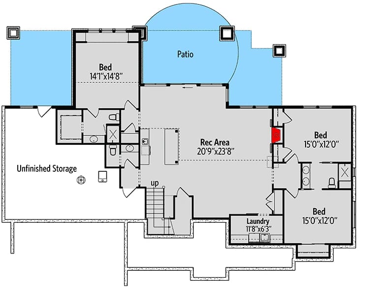 5-Bedroom New American House Plan with Views to the Rear (2,682 Sq. Ft. Floor Plan) 3 new american house plan with views to the rear 1