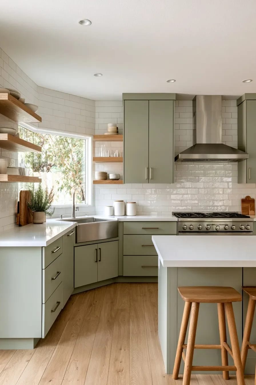 Light Colored Kitchen Cabinets: 7 Ways to Get Bright Without Going Cold 14 pale sage is the light cabinet color that isn't a neutral 1