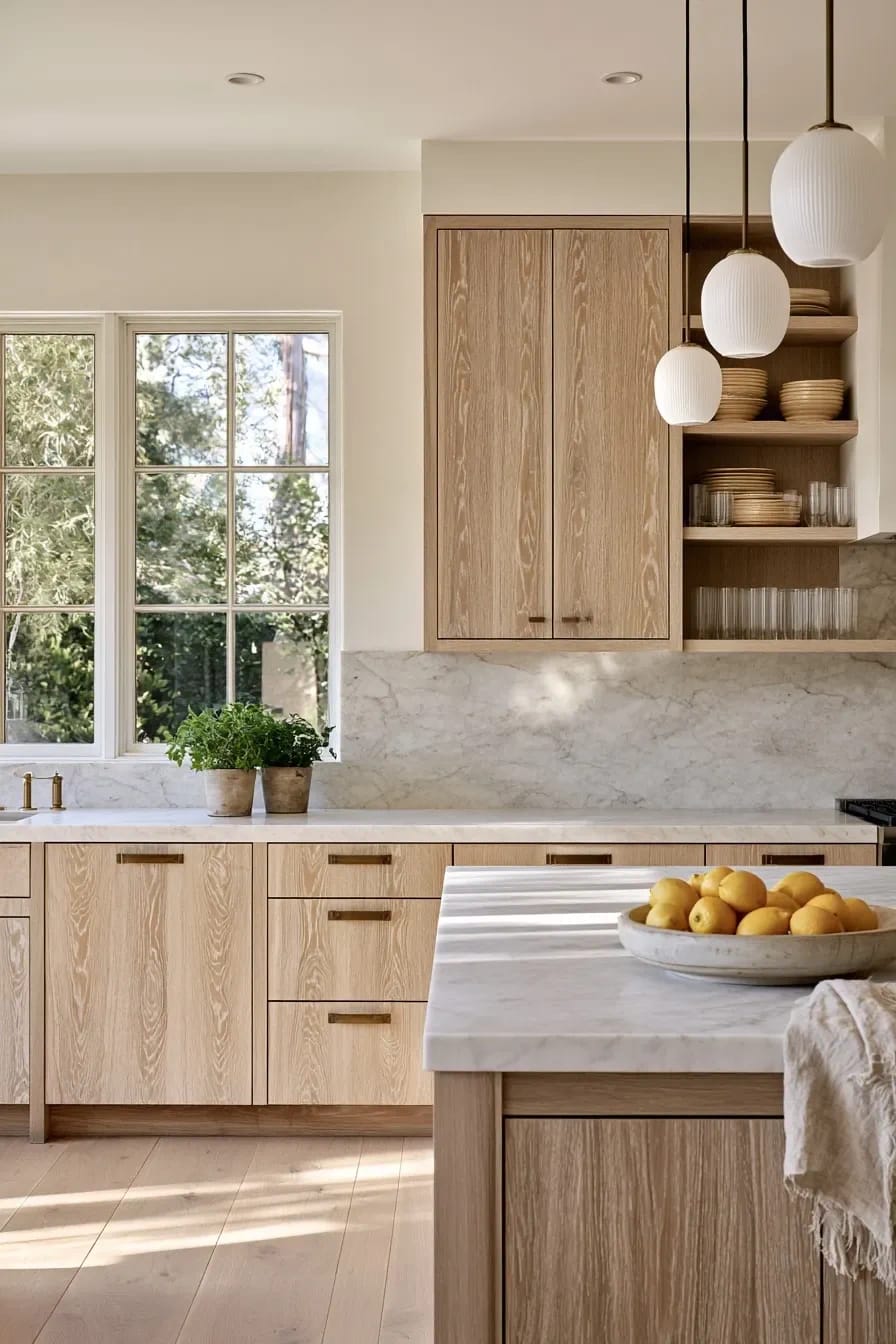 Light Colored Kitchen Cabinets: 7 Ways to Get Bright Without Going Cold 5 pale white oak fronts instead of paint 1