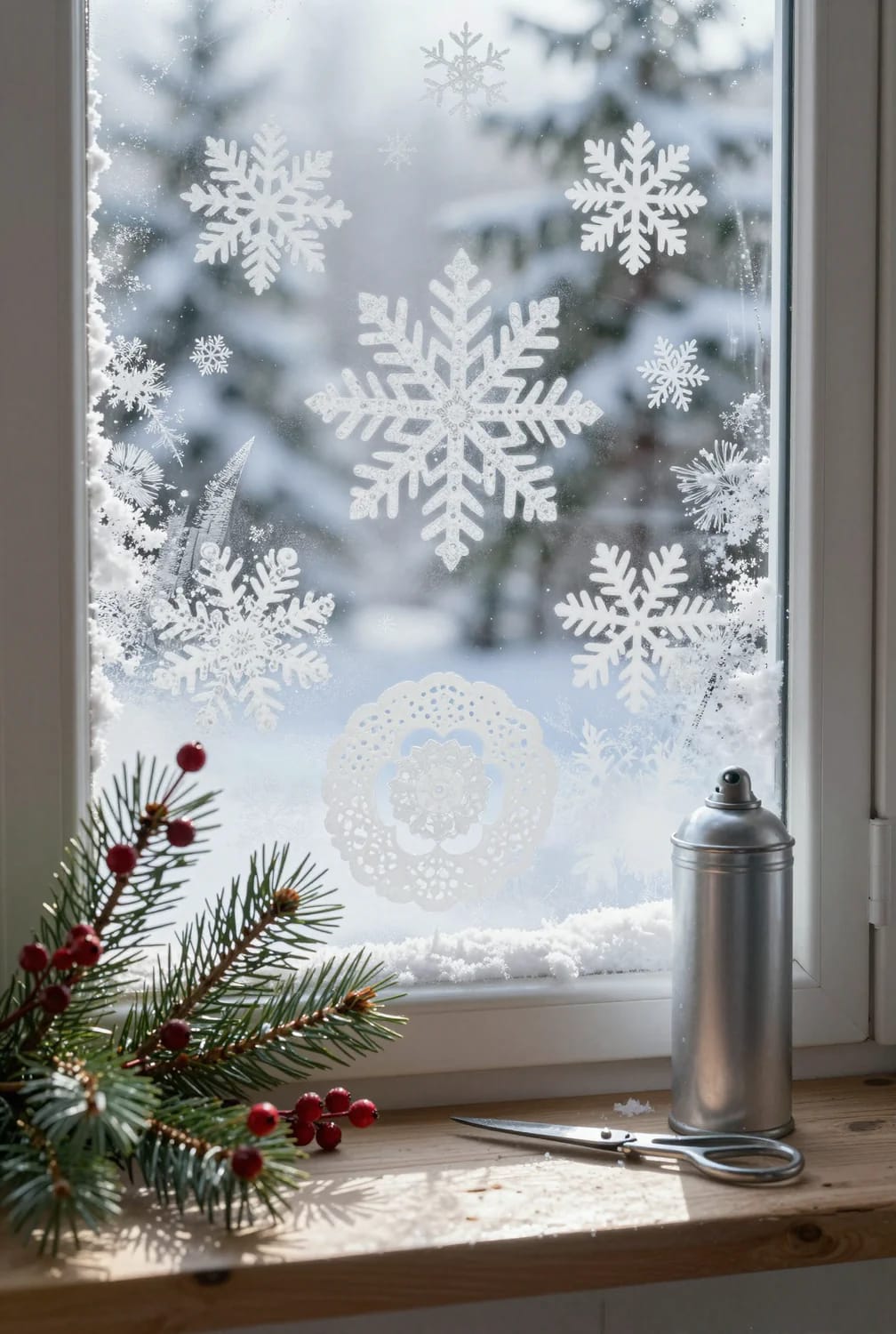 paper doilies stencil a better snowflake than the plastic set sold beside the spray 1