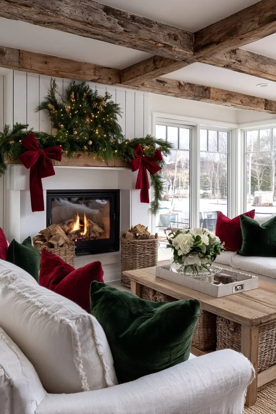 Modern Traditional Christmas Decor That Updates Red and Green 23 placement, scale, and the light you turn on 1