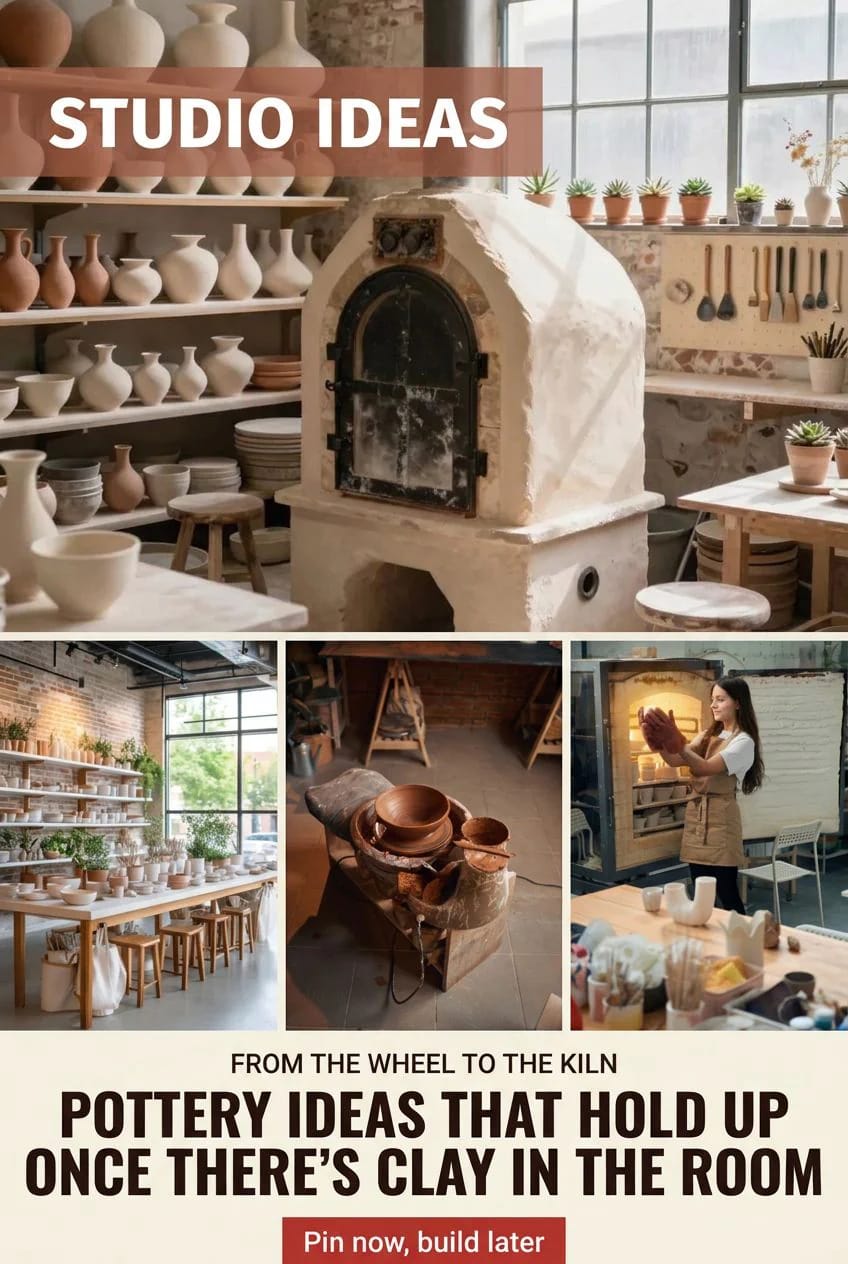 Pottery Studio Ideas That Hold Up Once There's Clay in the Room 1 pottery studio 1