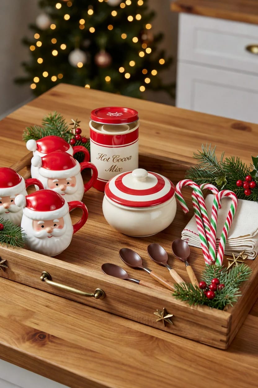 Christmas Hot Cocoa Bar Decor With Santa Mugs: 7 Setups That Stay Usable All December 2 put the whole cocoa bar on one tray and refuse to let it spread 1
