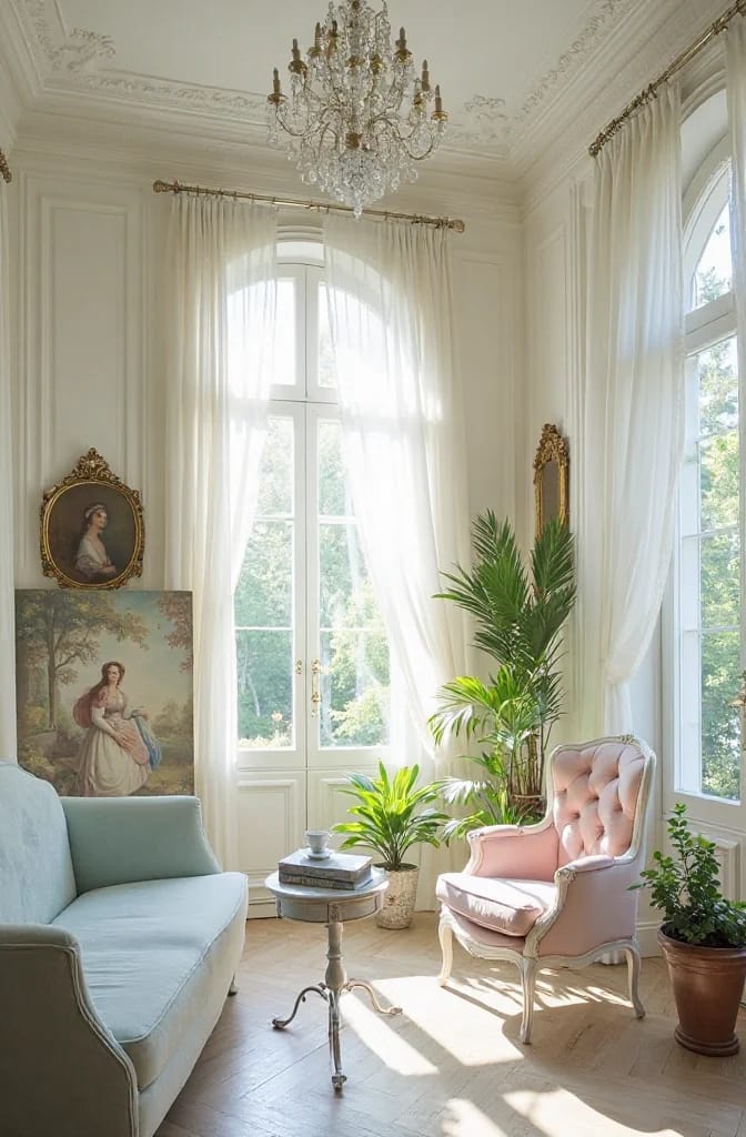rococo in a rental: the mural comes off, the mouldings do not 1