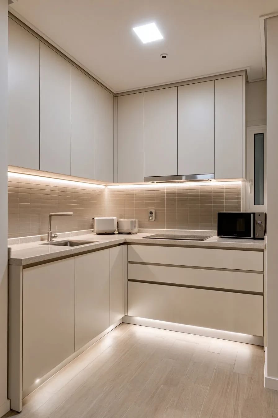 Light Colored Kitchen Cabinets: 7 Ways to Get Bright Without Going Cold 8 run the light cabinets to the ceiling in a small kitchen 1